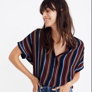 Madewell Central Drapey Shirt in Menford Stripe